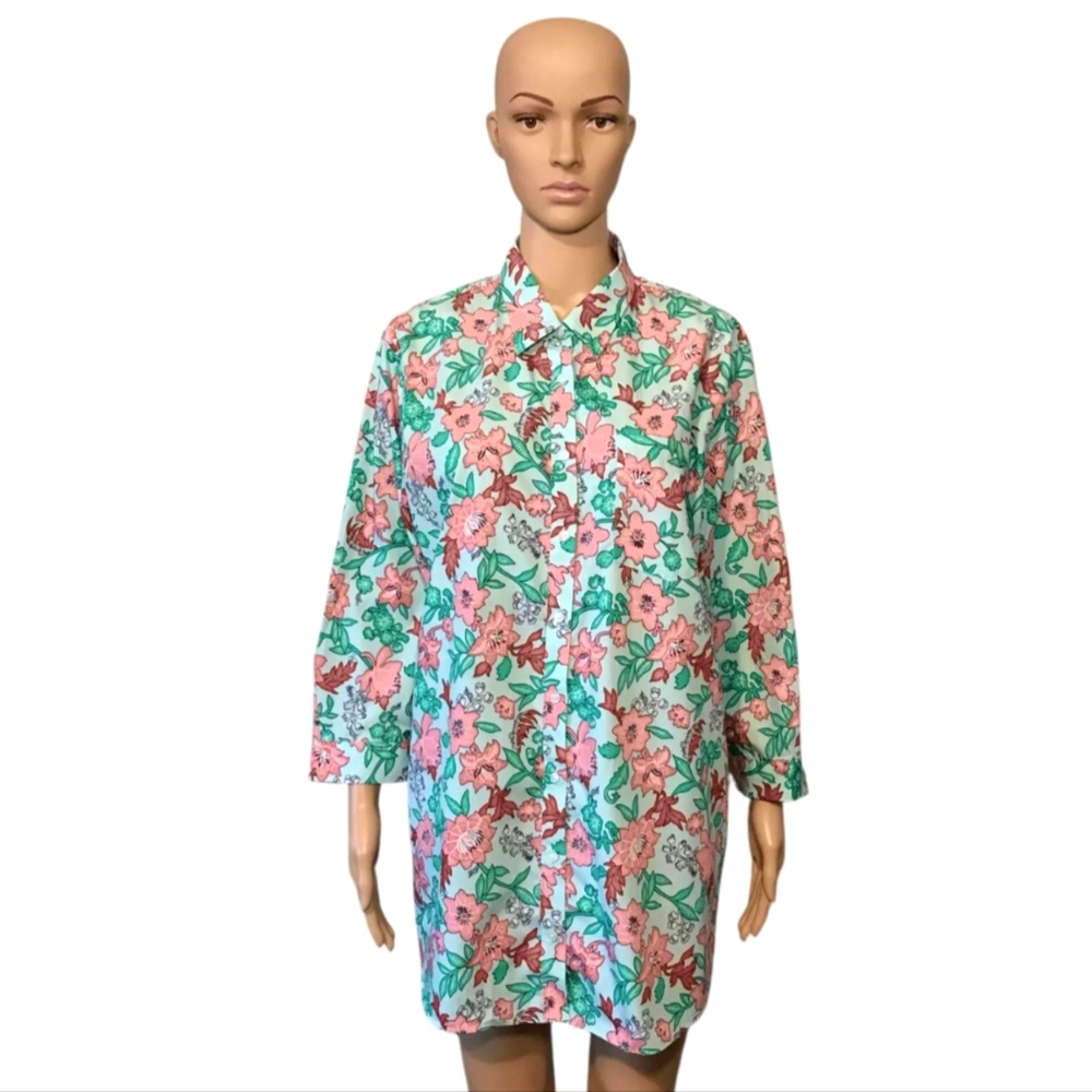 Lands' End Happy Lotus Blouse SZ 18